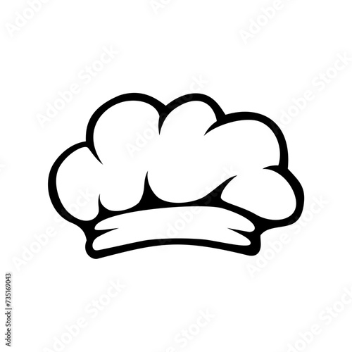 Hat chef. Outline logo. Kitchen icon. Vector image