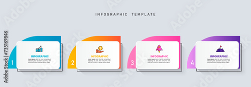 Infographic design template business concept with 4 steps vector.