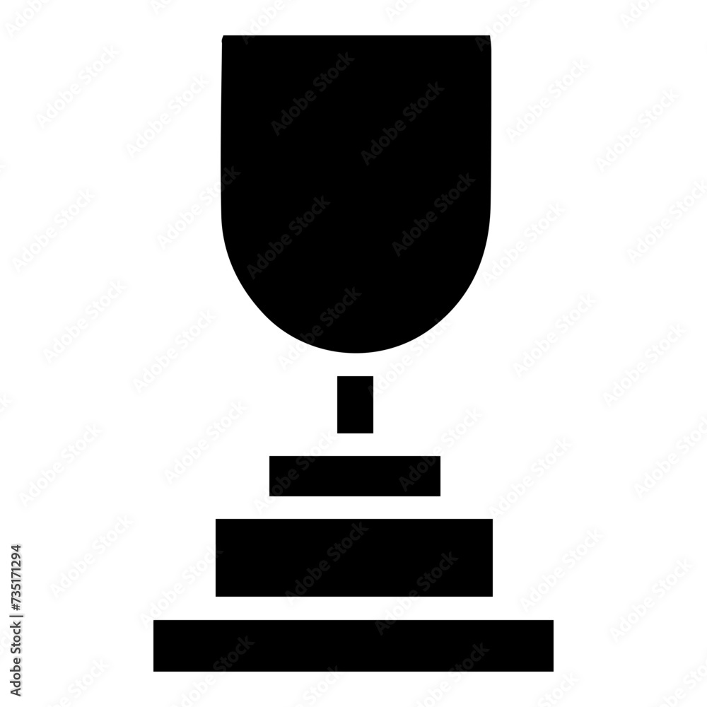 Obraz premium Stunning Award Vector Icon: Elegant Trophy and Ribbon Graphics for Recognition, Achievement & Honors
