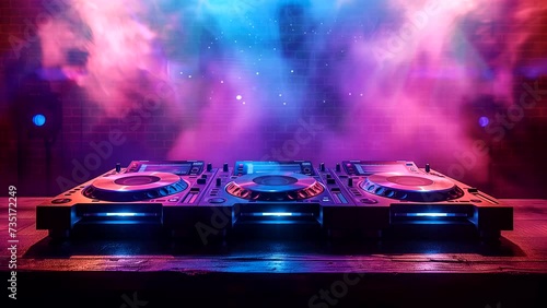 Dj room for background music. seamless looping 4k time-lapse animation video background photo