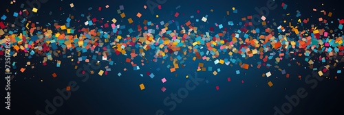 Colorful confetti explosion on dark background