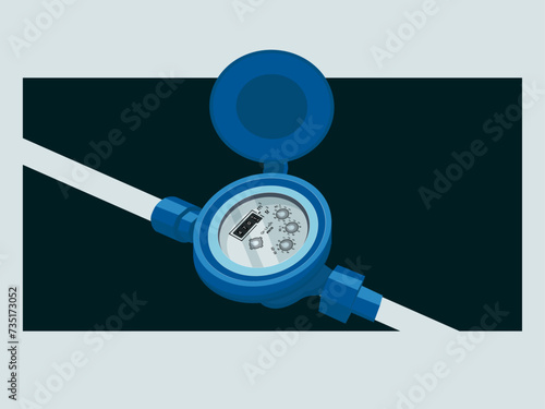 The metric water meter for households.