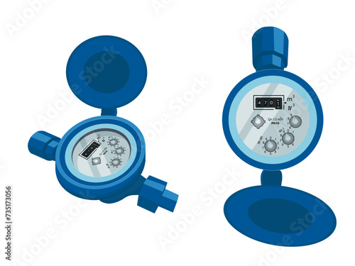 The metric water meter for households.