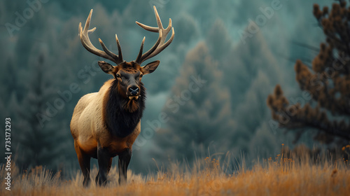 Portrait of an elk in a national park