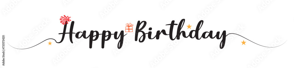 Fototapeta premium Happy birthday calligraphy lettering for greeting card
