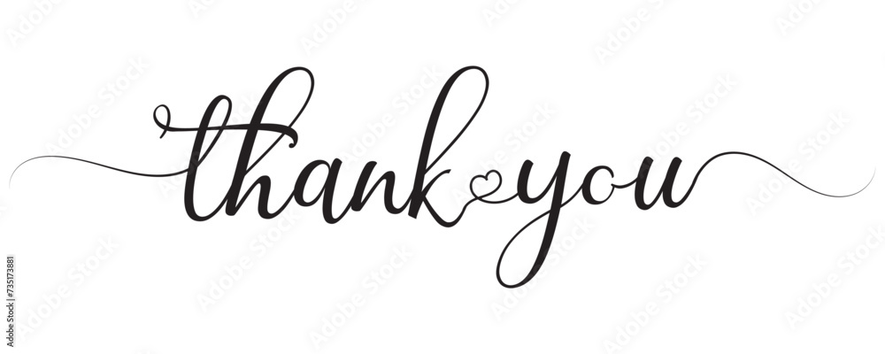 Thank you card, text or lettering. Vector script and handwritten typography. Thank you vintage style word for note, sign, banner. Isolated. Modern calligraphy Thank you card, text or lettering. Vector script and handwritten typography. Thank you vintage style word for note, sign, banner. Isolated. Modern calligraphy