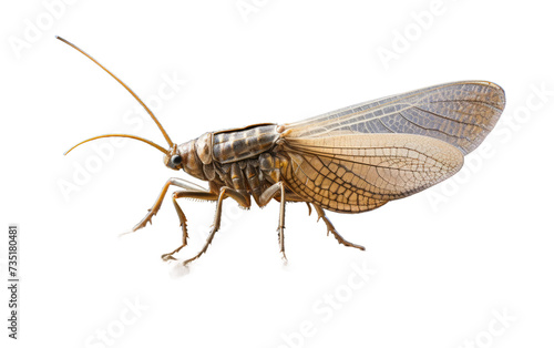 Stone-bound Dobsonfly isolated on transparent Background