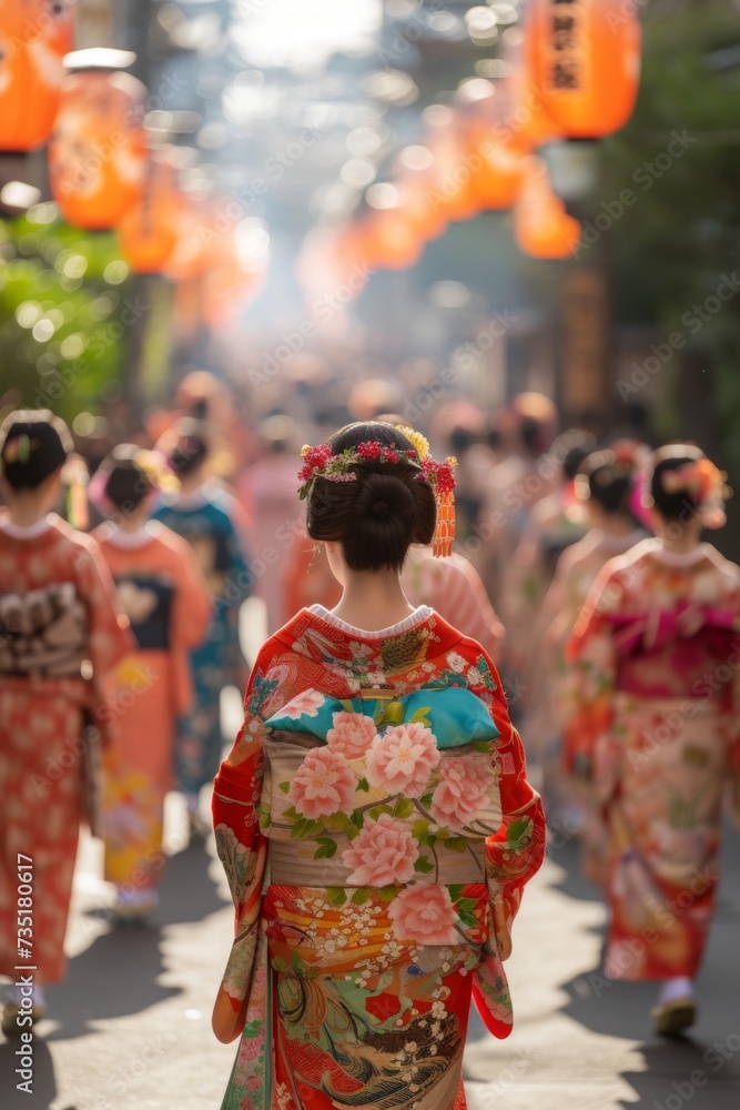 Traditional Japanese matsuri festival