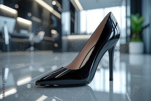 Sleek Black Patent Leather High Heels