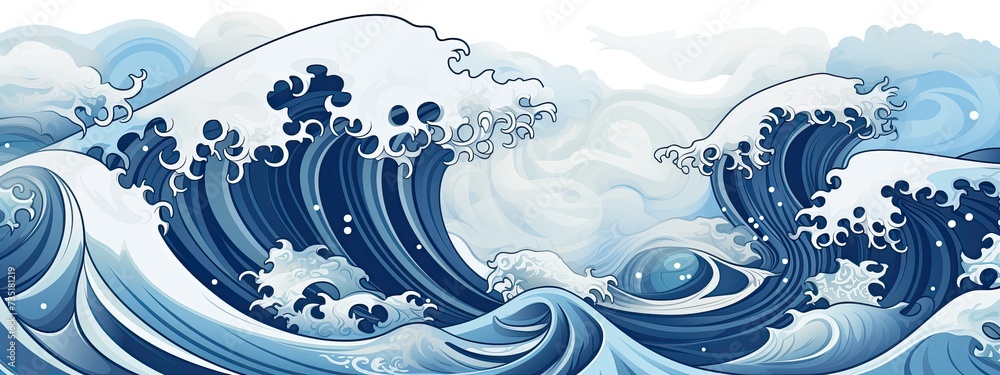 Abstract background Japanese pattern sea wave Abstract background Japanese pattern sea wave