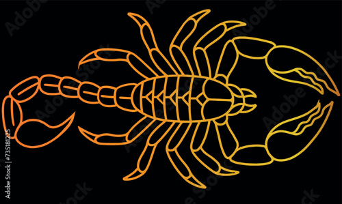 Photos Scorpion Silhouette Funny Desingn illustration on isolated background