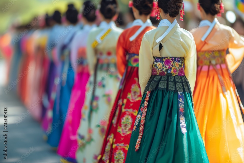 Fototapeta premium People celebrating South Korea's Chuseok