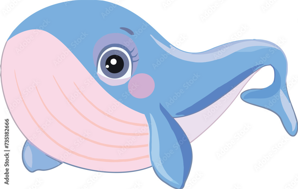 Cartoon funny whale isolated on white background. illustration of Cute whale Cartoon funny whale isolated on white background. illustration of Cute whale