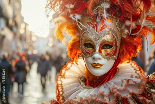 People in costumes in Venetian Carnival © Yulia Furman