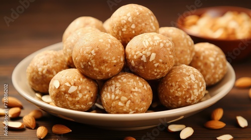 snack peanut butter protein balls photo