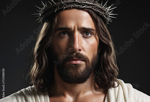 Depiction of Jesus wearing a crown of thorns