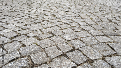 Cobblestone pavement texture background. 
