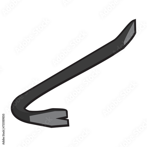 Crowbar illustration. Contruction tool. Vector image