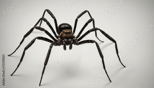 Terrifying Large Thin Black Spider - Transparent Background PNG Cutout