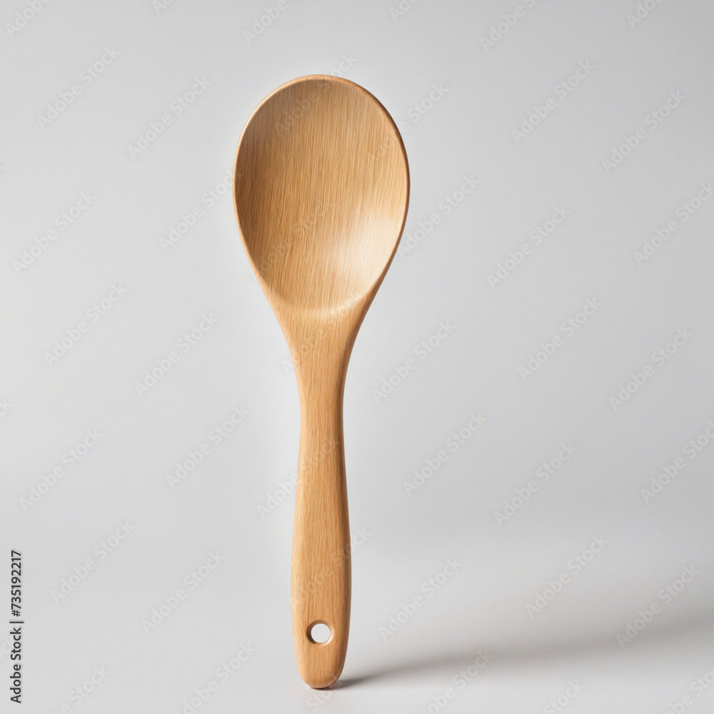 Single wooden spoon on a white background Single wooden spoon on a white background