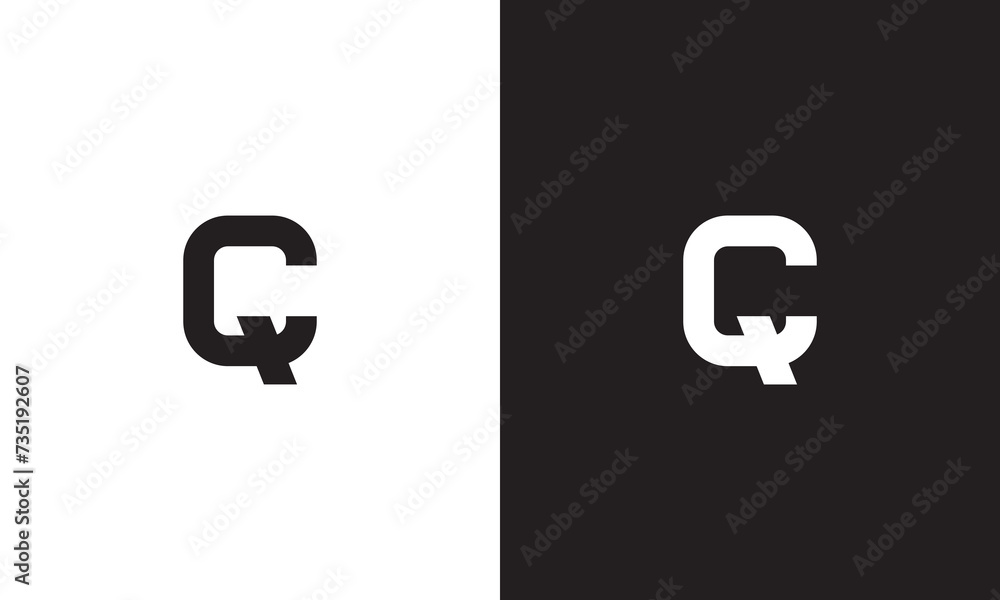 CQ logo, monogram unique logo, black and white logo, premium elegant logo, letter CQ Vector minimalist