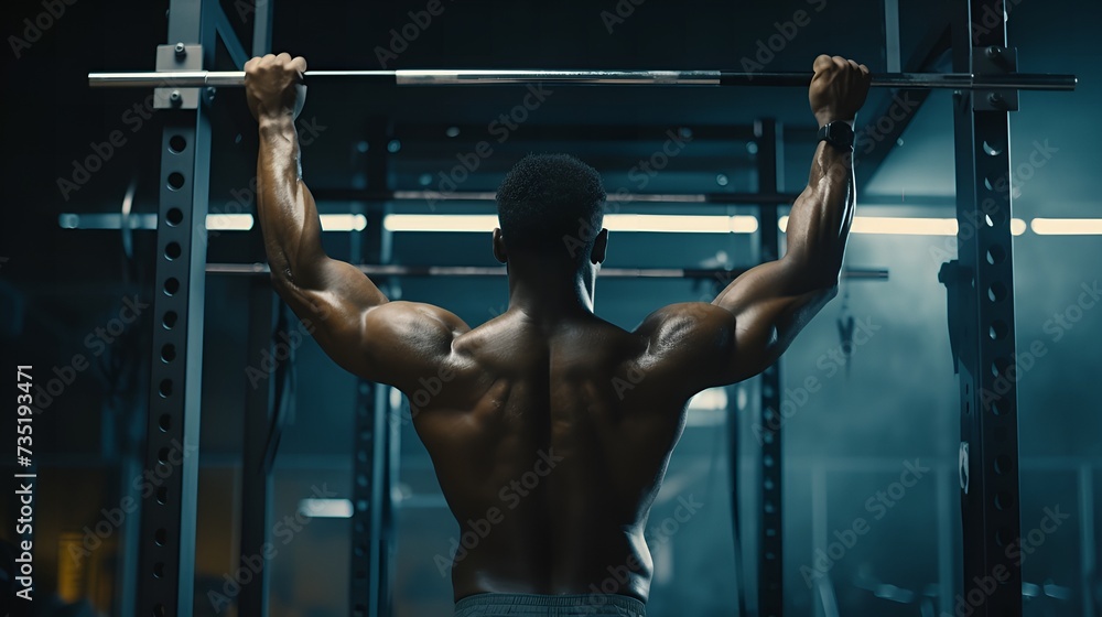 Naklejka premium Determination in Action: Gym Workout Session