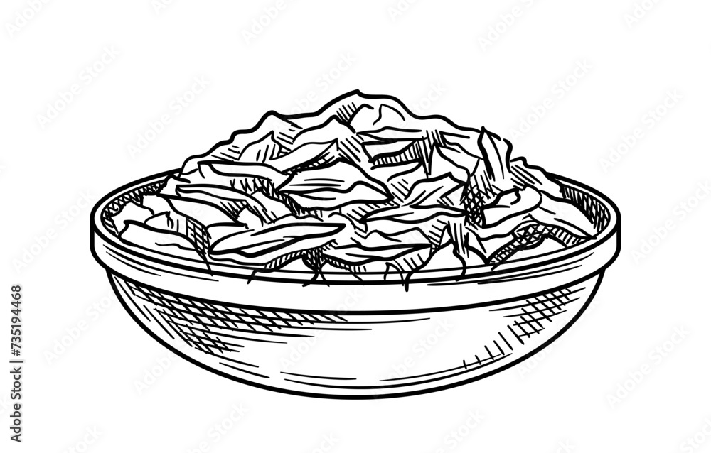 Tuna seafood linear. Hand drawn sketch of fish meat at plate. Healthy eating with fats and proteins. Proper diet and nutrition. Outline flat vector illustration isolated on white background Tuna seafood linear. Hand drawn sketch of fish meat at plate. Healthy eating with fats and proteins. Proper diet and nutrition. Outline flat vector illustration isolated on white background