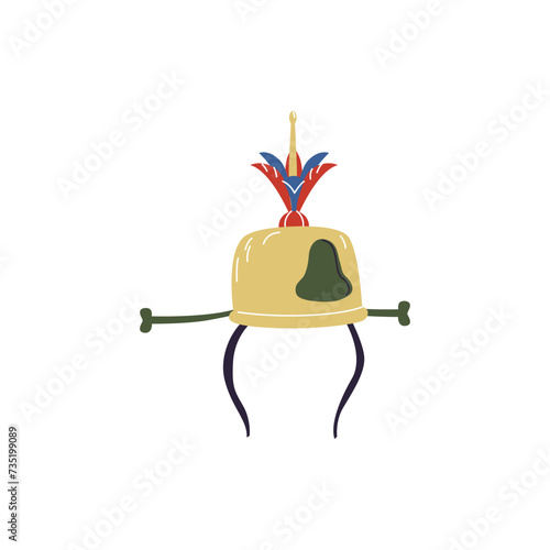 Falcon hood, vector illustration isolated on white, flat cartoon style