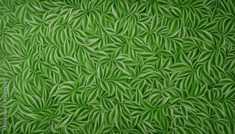 Swirling green leaf abstract on transparent background