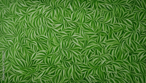 Swirling green leaf abstract on transparent background