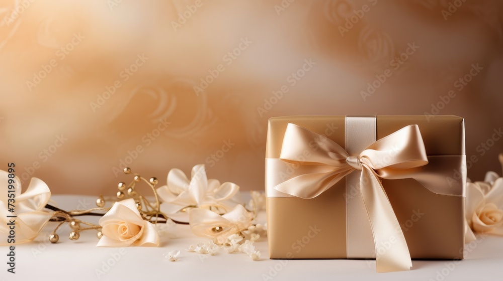 A serene abstract pattern, crafted with simplicity and finesse, enhancing the beauty of a wrapped gift box A serene abstract pattern, crafted with simplicity and finesse, enhancing the beauty of a wrapped gift box