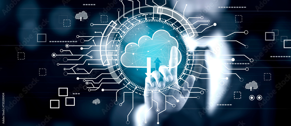 Obraz premium cloud technology concept Global network