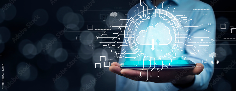 cloud technology concept Global network