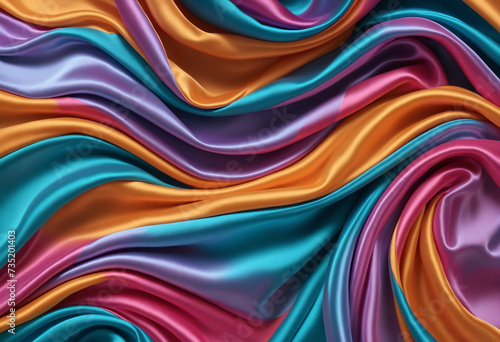 Colorful fluid silk fabric design