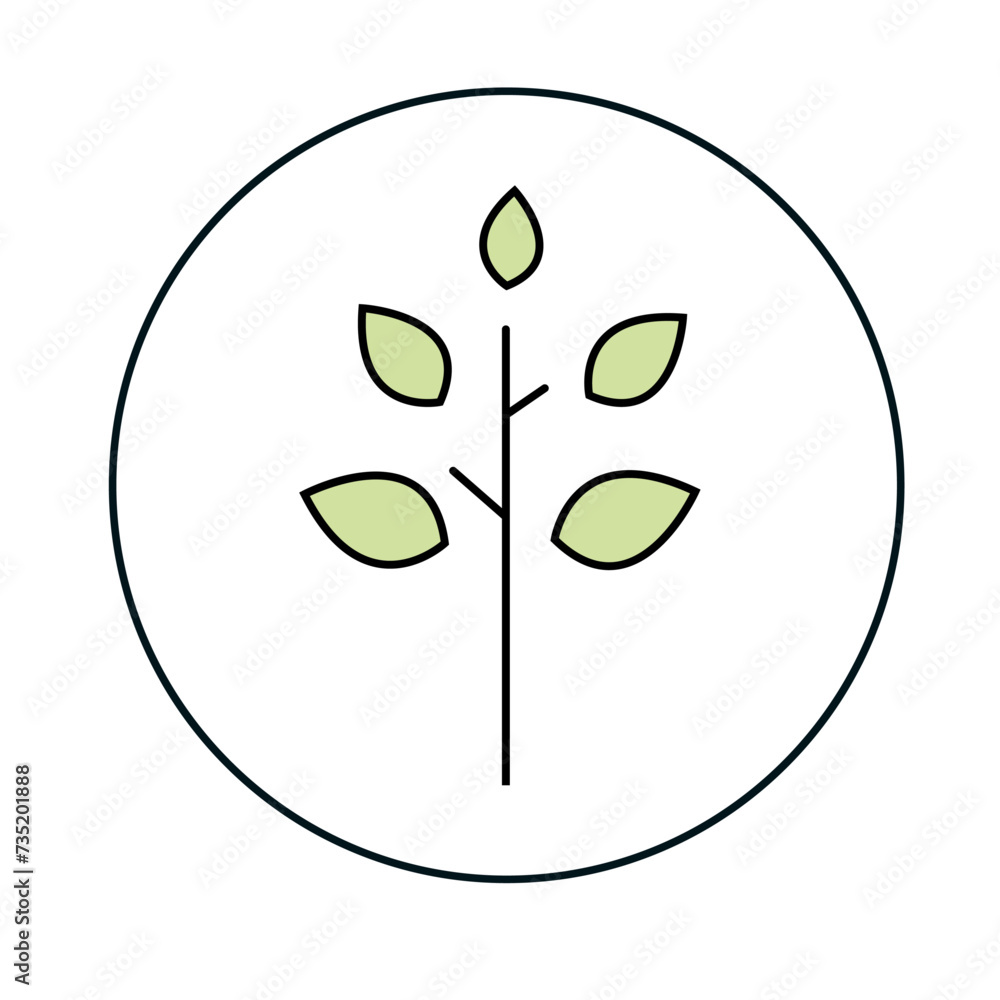 Fototapeta premium Tree. Linear color vector icon.