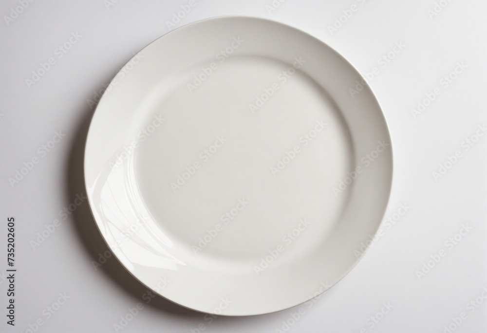 White background isolated empty ceramic round plate White background isolated empty ceramic round plate