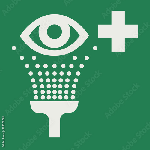 SAFETY CONDITION SIGN PICTOGRAM, EYEWASH STATION ISO 7010 – E011, SVG