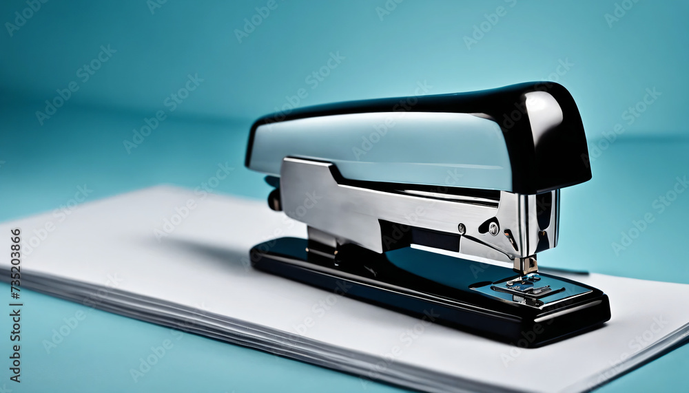 stapler with staples - obrazy, fototapety, plakaty 
