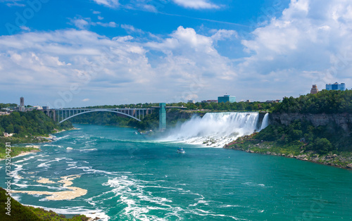 Clouds of splashes and falling water from Niagara Falls  Niagara State Park