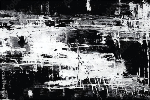Abstract background. Monochrome texture. Image includes a effect the black and white tones. Black and white Grunge texture. Vector brush strokes texture. Distressed uneven texture. Grunge background.