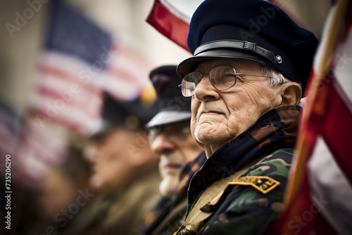 Honoring Service - Elderly Veteran Reflecting on Veterans Day