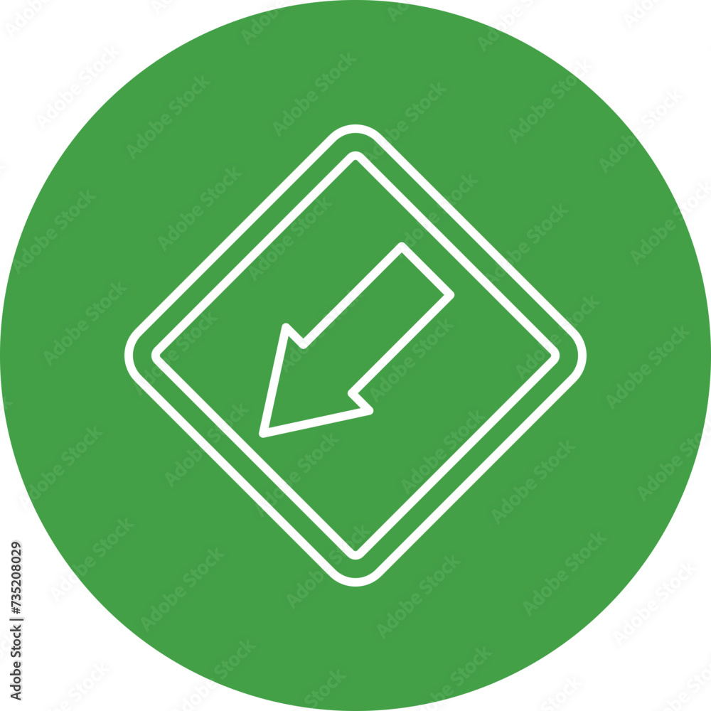 Down Left Line Circle Icon For Personal And Commercial Use Down Left Line Circle Icon For Personal And Commercial Use