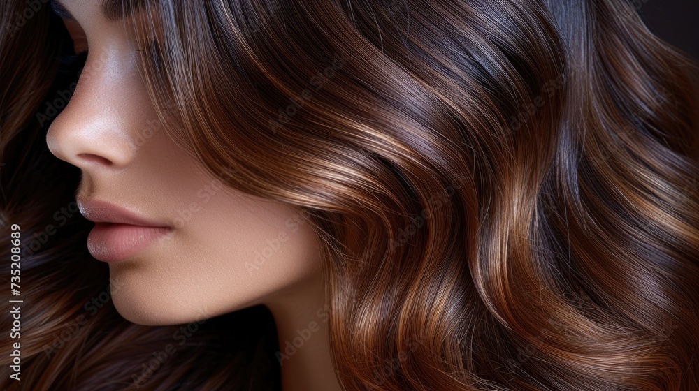 Beauty with shining wavy hair Beauty with shining wavy hair