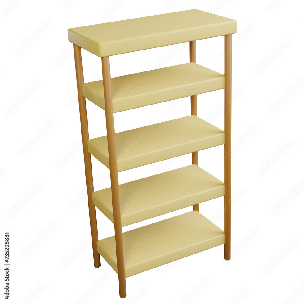 3D Illustration of Book Rack 3D Illustration of Book Rack
