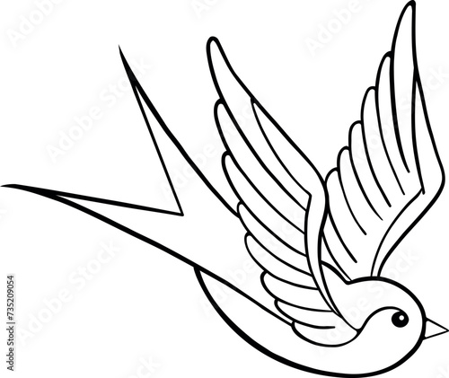 Birds tattoo isolated icon design, element design old school, vector illustration isolated on white background