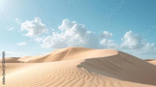 Majestic Desert Dunes Under Clear Blue Skies  The Beauty of Arid Landscapes