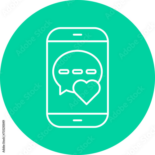 Favourite Line Circle Icon
