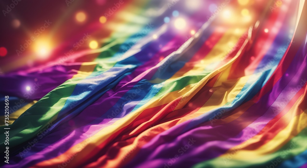 Obraz premium Rainbow Flag Silk Drape