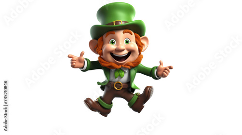 St. Patricks day leprechaun, isolated on white background, png