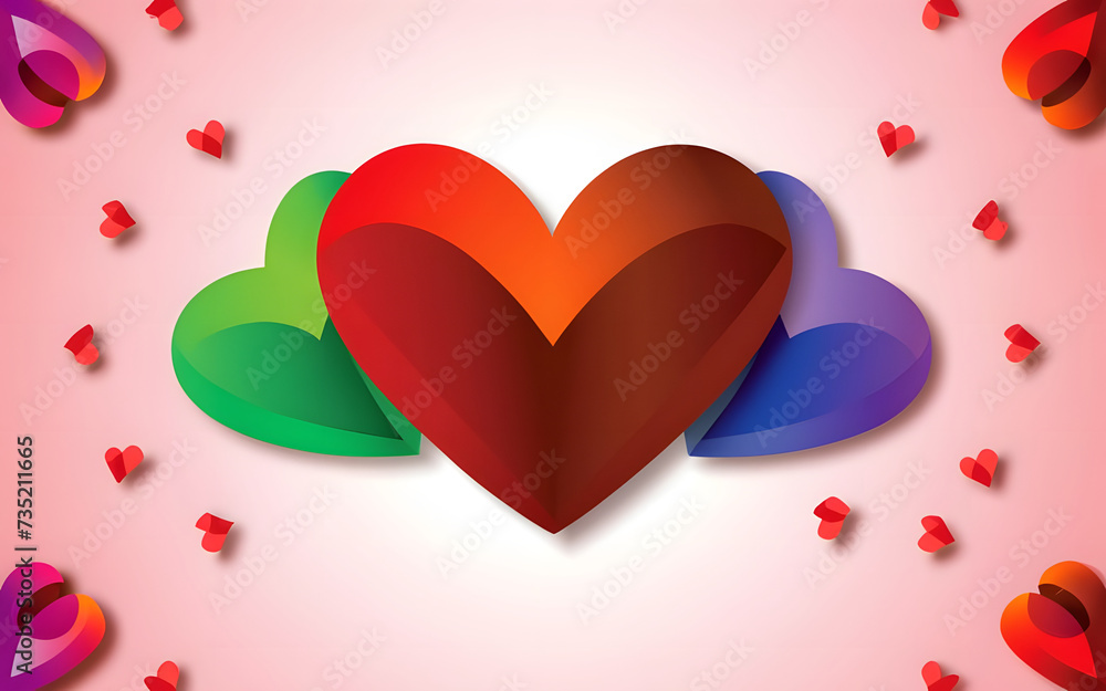 Several Colored Heart Illustrator Graphic Banner Background